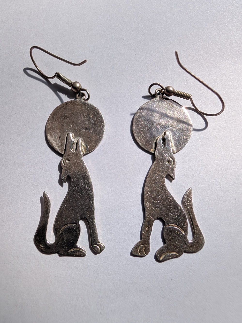 México Alpaca Coyote Moon Earrings